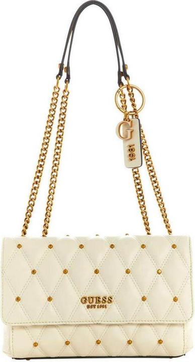 Actual product image Guess Triana, Textile Crossbody Bag, Ivory, HWQS8553210, 26 x 16 x 9 cm, F