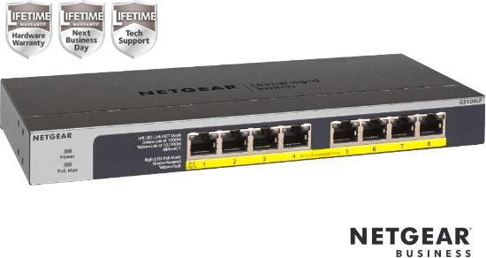 Actual product image Netgear GS108LP: 8 Port Switch (8 Ports)