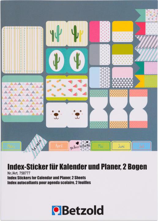 Produktbild Betzold Index-Sticker für Kalender und Planer