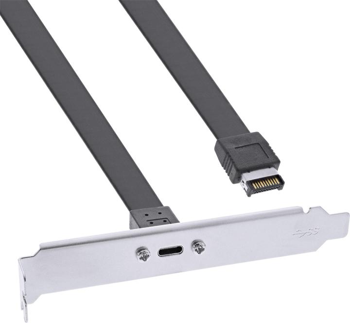 Produktbild InLine Slotblende USB Typ-C zu USB 3.1 Frontpanel Key-A intern (0.30 m, USB 3.1)