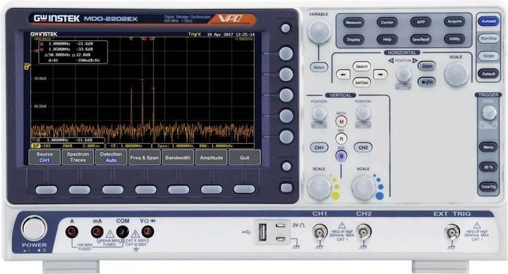 Produktbild GW Instek MDO-2202EX Digital-Oszilloskop 200 MHz 1 GSa/s 10 Mpts 8 Bit Digital