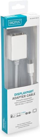 Immagine prodotto Digitus Cavo adattatore DisplayPort, mini DP - HD15 St/Bu DP, CE, bianco (Mini DP, 15 cm)
