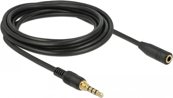 Produktbild Delock Klinkenverlängerungskabel 4 Pin Stecker zu Buchse (3 m, 3.5mm Klinke (AUX))
