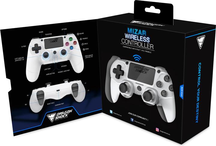 Image du produit DragonShock Controller Mizar Wireless blanc PS4 (PS4)