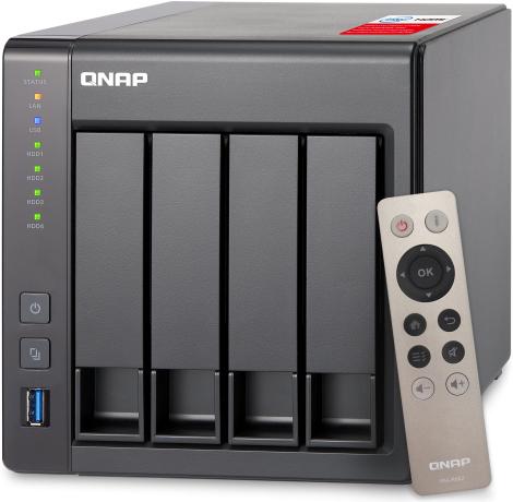 Produktbild QNAP Intel Celeron J1900 4x, Intel HD Graphics, DDR3L, Flash,./3. SATA, LAN, USB, HDMI + 4x HDD