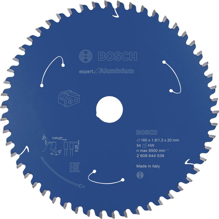 Produktbild Bosch Professional Zubehör Akku-Kreissägeblatt Expert for Aluminium, 165 x 1,8/1,3 x 20, 54 Zähne