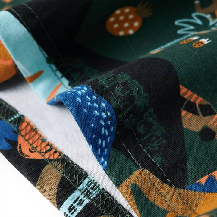 Produktbild VidaXL Kinderpyjama mit Langen Ärmeln Dunkelgrün 128,Material (128)