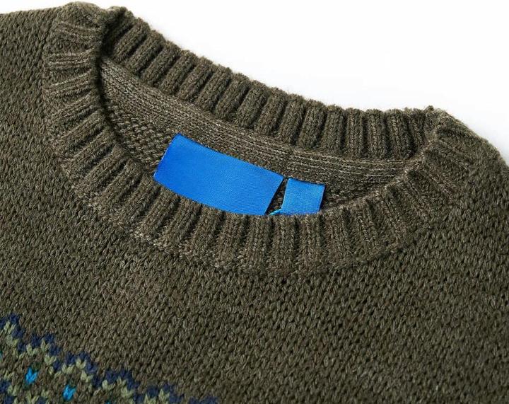 Produktbild VidaXL Kinderpullover Gestrickt Khaki 92,Material: 100 (92)