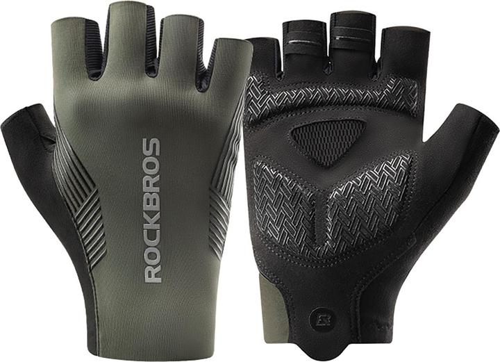 Actual product image Rockbros cycling gloves spring/summer/autumn, short fingers, size: M - green (M)