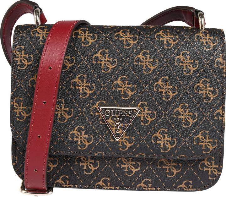 Actual product image Guess Noelle, 4G Logo, Textile Crossbody Bag, Brown, hwql78 79780, 18.5 x