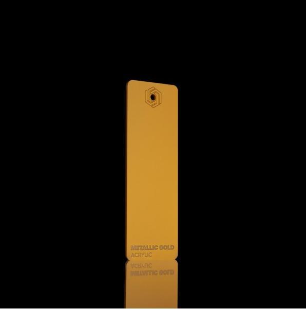Actual product image flux Acrylic glass panel - HEXA - Metallic gold (41 cm, 73 cm)