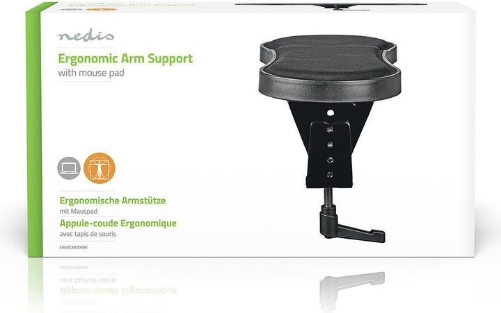 Produktbild Nedis Ergonomische Armlehne mit Mauspad, voll beweglich, Schwarz