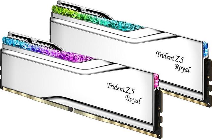 Productafbeelding G.Skill DIMM 32 GB DDR5-6400 (2x 16 GB) dual kit (zilver, F5-6400J3039G16GX2-TR5NS, Trident Z5 Royal Neo, A (2 x 16GB, 6400 MHz, DDR5 RAM, DIMM 288 pin)