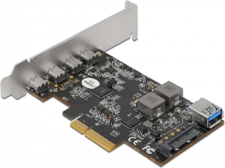 Produktbild Delock PCI Express x4 Karte zu 4 x USB Type-C™ + 1 x USB Typ-A
