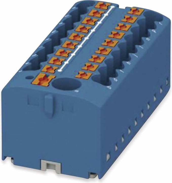 Produktbild Phoenix PTFIX 6/18X2,5 BU. Breite: 56 mm, Tiefe: 28,2 mm, Höhe: 21,2 mm. Nennspannung: 500 V