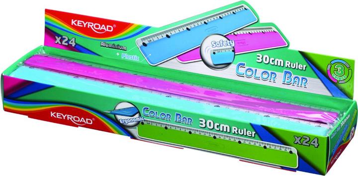 Produktbild Keyroad Color bar lineal, 30 cm, verpackt im display, farbmischung (33 cm)