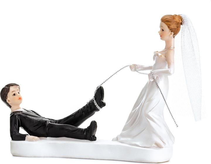Produktbild Partydeco Kuchen-Topper Figur Brautpaar Seil Weiss/Schwarz