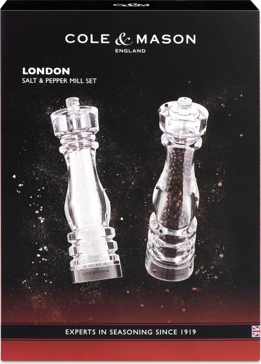 Produktbild Cole & Mason Cole&Mason Salz- und Pfeffermühle London 22 cm, Transparent (Pfeffer, Salz)