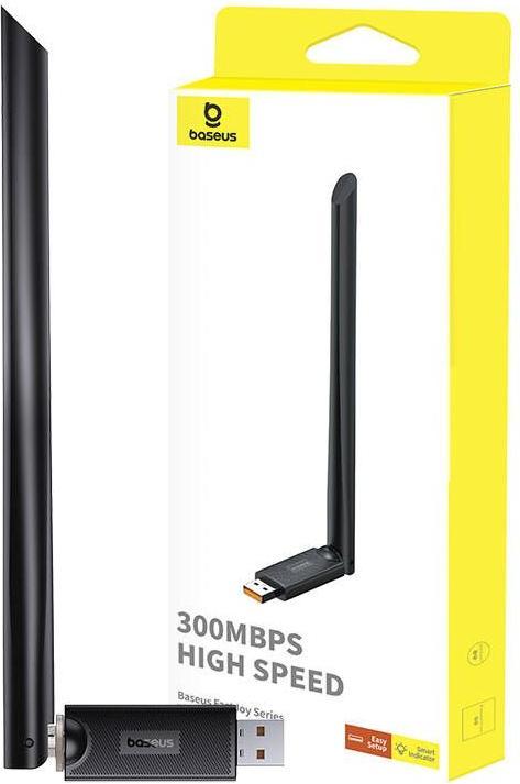 Produktbild Baseus Adapter WiFi FastJoy 300Mbps (czarny) (USB)