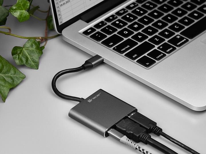 Actual product image Tracer A-1 USB 3.2 Gen 1 (3.1 Gen 1) Type-C Aluminium (USB-C, 3 Ports)