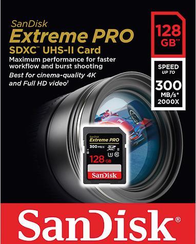 Immagine prodotto SanDisk Extreme Pro SDXC UHS-II (128 GB, SDXC, U3, UHS-II)