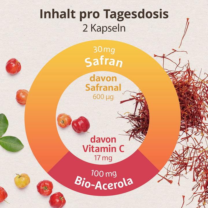 Produktbild Effective Nature Safran Extrakt mit Acerola (180 Stück, Kapseln, 180 g)