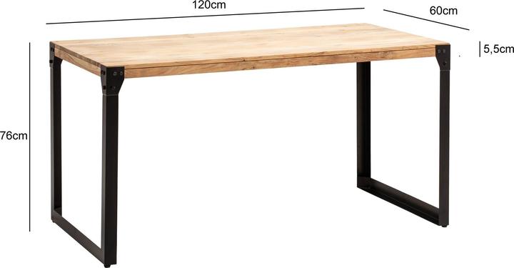 Produktbild FineBuy Esszimmertisch 120 cm Esstisch Akazie Holz Massiv Küchentisch Industrial (120 x 60 x 76 cm)