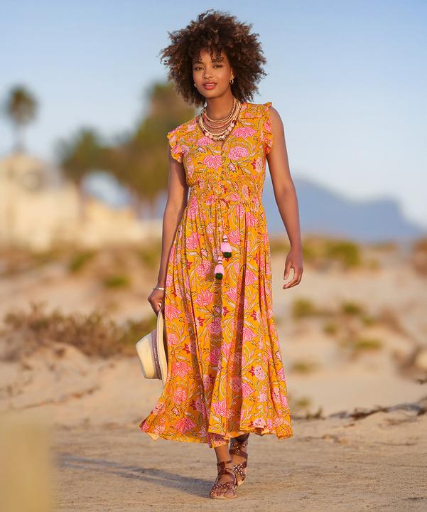 Produktbild Joe Browns Petite Button Front Floral Print Tassel Maxi Dress