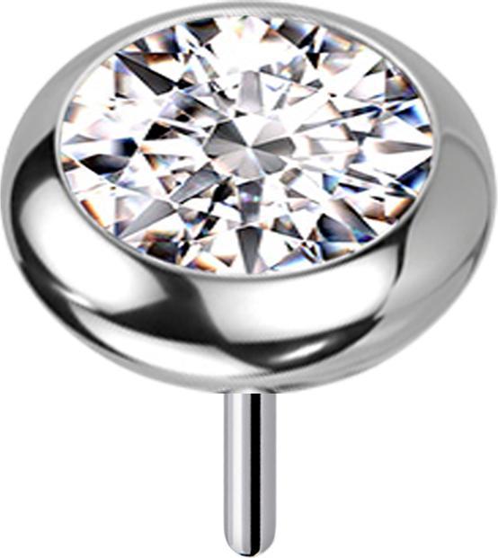 Immagine prodotto Star Piercing Disco senza fili in argento con cristallo arrotondato in argento (Titanio G23, senza ottone)