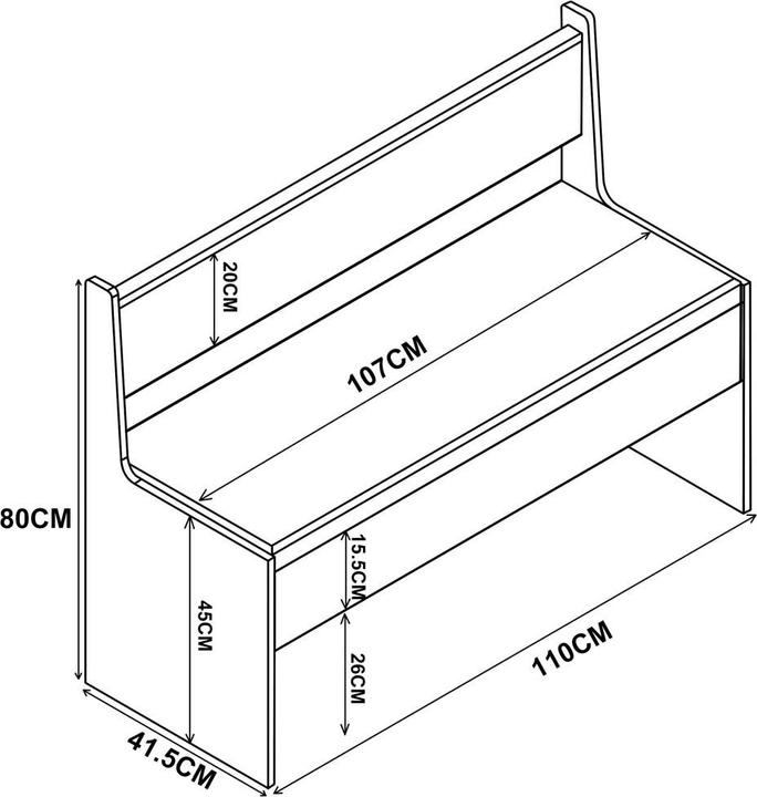 Image du produit VCM Groupe de bancs d'angle Groupe de sièges Esal Mini (153 x 123 x 80 cm)