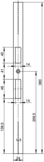 Produktbild Wilka Schliessblech 9353 flach für Falle und Riegel, 380 x 24 x 3 mm, Edelstahl (Schliessblech)