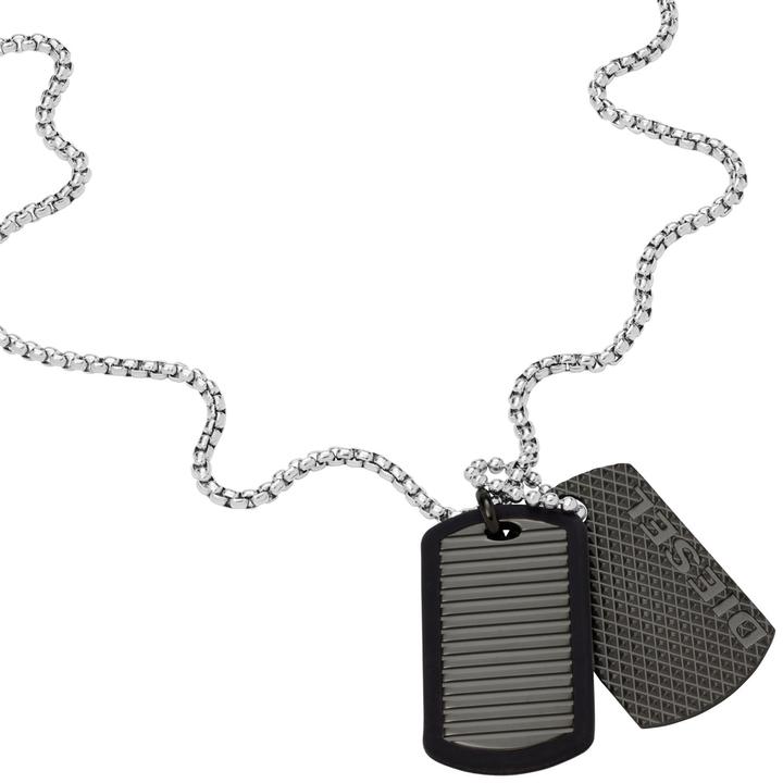 Diesel Double Dogtags (Edelstahl, 65 cm)