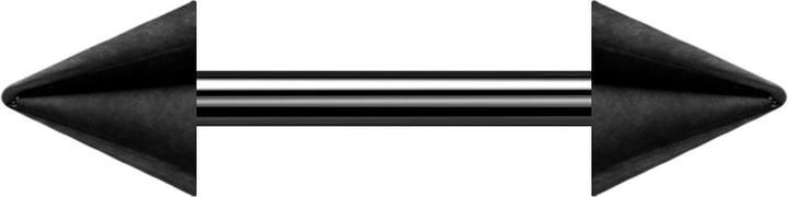 Star Piercing Barbell schwarz mit zwei Cones (ohne Messing, Chirurgenstahl 316L)