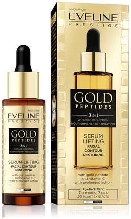 Actual product image Eveline Gold Peptides 3in1 Face Serum Lifting Wrinkle Reduction Vitamin C 30ml (30 ml)