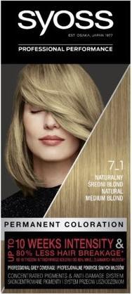 Image du produit Syoss Coloration permanente Coloration permanente Teinture pour cheveux 7.1 Natural Mediumonde (7 1 Natural Mediumonde)