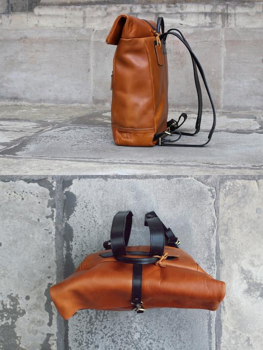 Image du produit Only-Bags.Store Sac à dos en cuir véritable fait main, sac à dos, sac de voyage vintage pour ordinateur portable