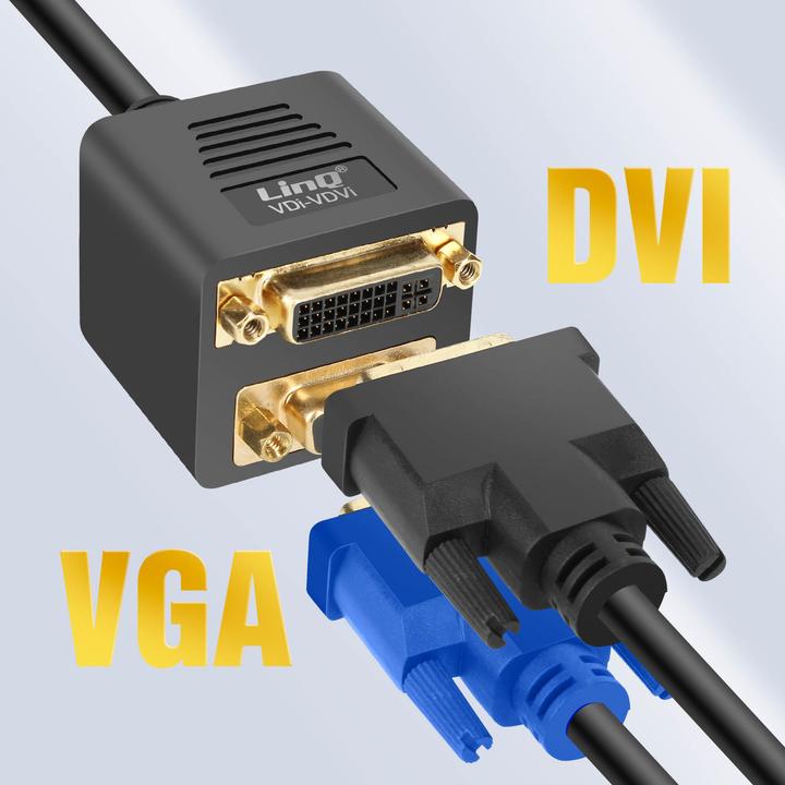 Produktbild LinQ Videoadapter DVII Stecker auf VGA Buchse und DVII Buchse (HDMI, VGA, 33 cm)