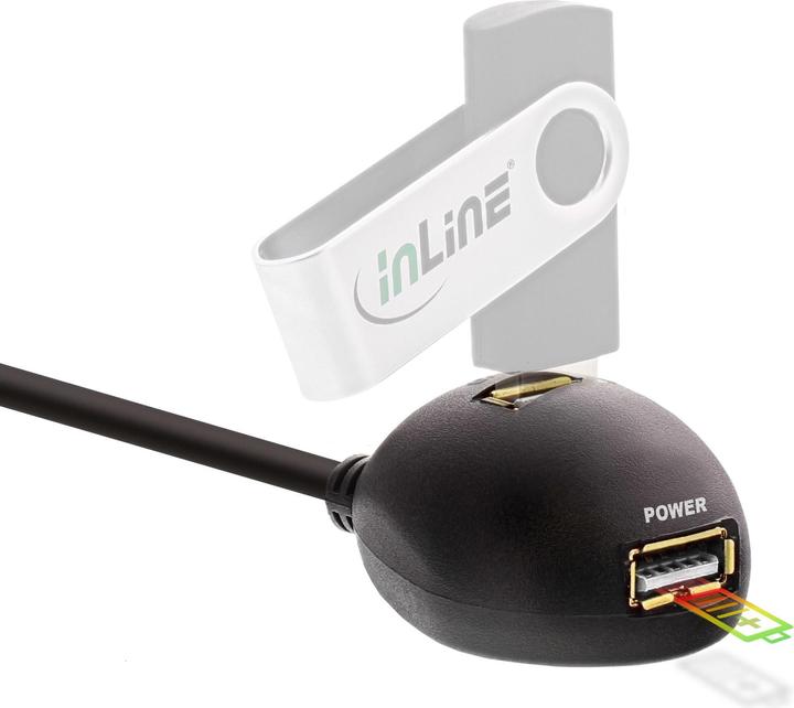 Immagine prodotto InLine Prolunga USB 3.0 A maschio/femmina nero con supporto 1m (1 m, USB 3.2 Gen 1)