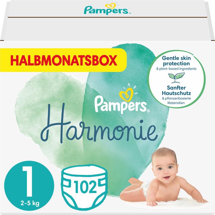 Pampers Harmonie (Gr. 1, Halbmonatsbox, 102 Stück)