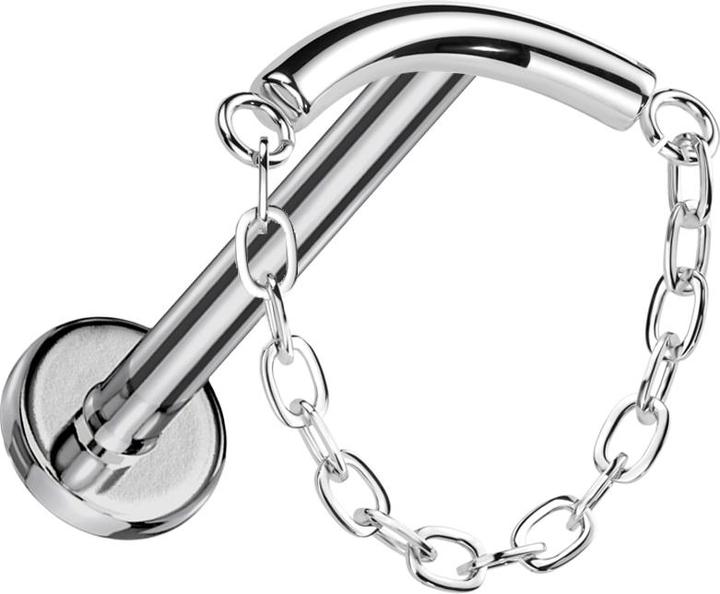 Star Piercing Micro Labret Innengewinde silber stange silber Anhänger Kette (ohne Messing, Titan G23)