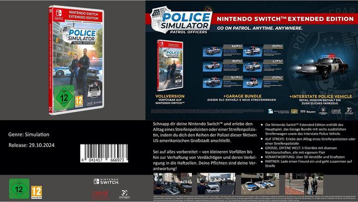 Image du produit astragon Police Simulator : Patrol Officers SWITCH E.E Extended Edition (Switch, DE)