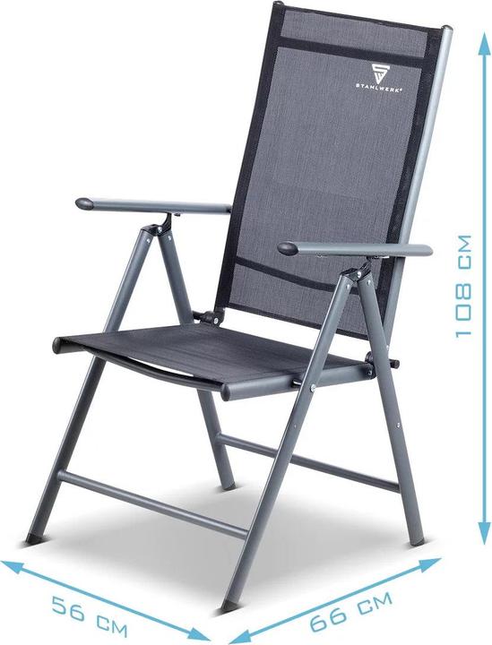 Actual product image Stahlwerk Camping chair CS-103 ST set of 4 with camping table CT-30 ST table set