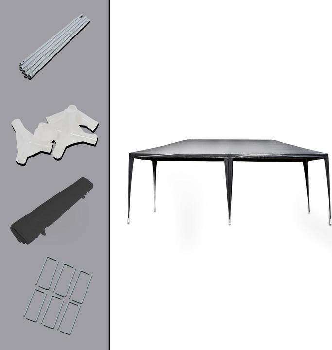 Produktbild Wiltec Pavillon 3x6m in Grau mit UV-Schutz 50+ Gartenpavillon Partyzelt Camping (600 cm, 300 cm)