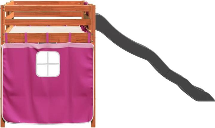 Image du produit VidaXL Lit superposé pour enfant avec rideaux Rose (90 x 190 cm)