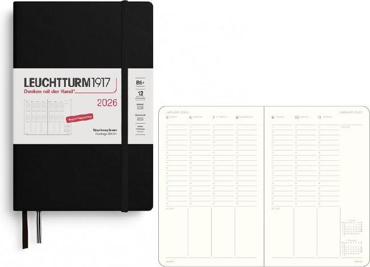 Immagine prodotto WochenplanerPaperbackB6+schwarz2026 (13 x 19 cm, Tedesco)