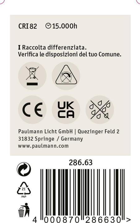Image du produit Paulmann Goutte avec miroir de tête (E14, 2.60 W, 220 lm, 1 x, G)