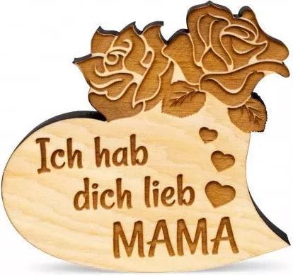 Produktbild ZNatur Zirben Holz Herz Geschenk Deko mit Gravur Ich hab dich lieb Mama No.46