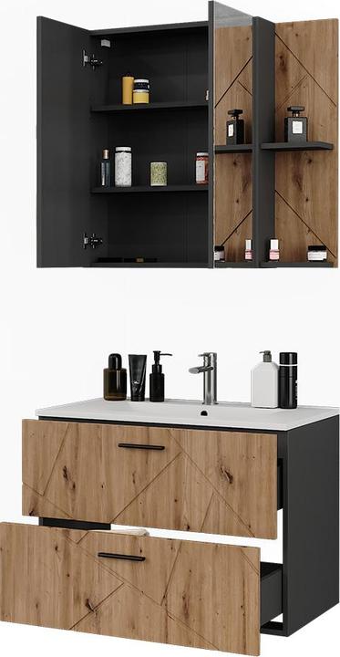 Produktbild Vichy Badmöbel-Set Irma, Anthrazit/Artisan, 3 Teile