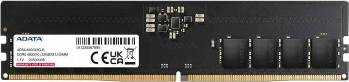 Actual product image Adata AD5U480032G-S Memory module GB DDR5 ECC (1 x 32GB, 4800 MHz, DDR5 RAM, DIMM)