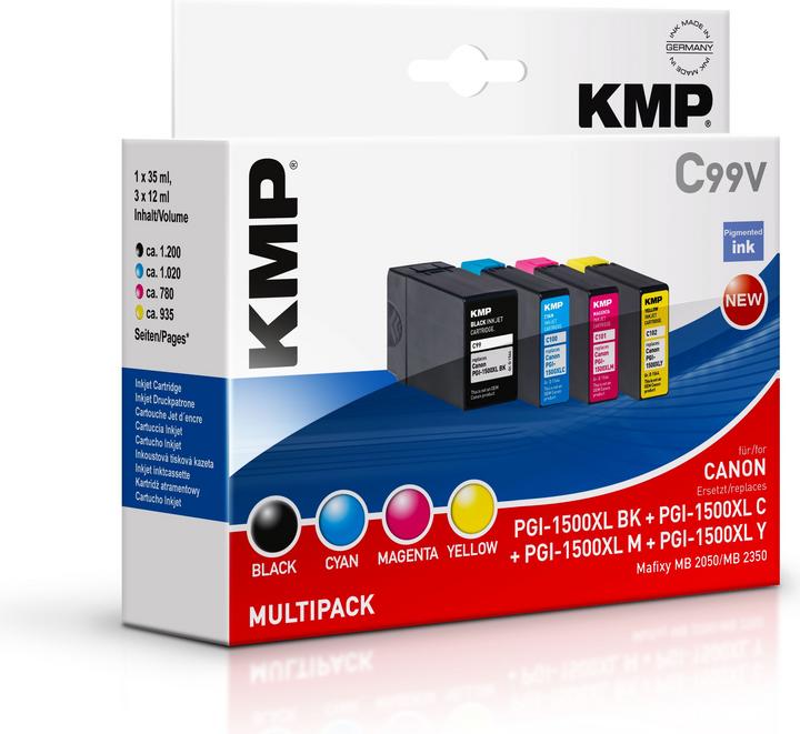 Image du produit KMP Tinte remplacé PGI1500XLBK, C, M, Y (9182B004) (M, C, Y, CF)